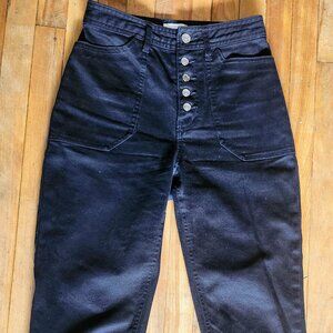 Aritzia Black Button Up Canvas Pants